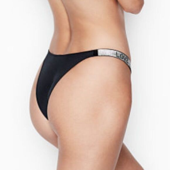 VS Black Bling Crystals Logo LOVE Sexy BRAZILIAN - Picture 6 of 7